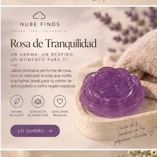 Jabón ambientador artesanal en forma de rosa
